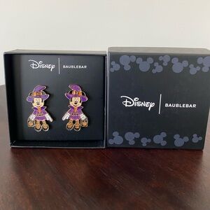 Disney X Baublebar Minnie Mouse Purple Witch Halloween Costume Dangle Earrings